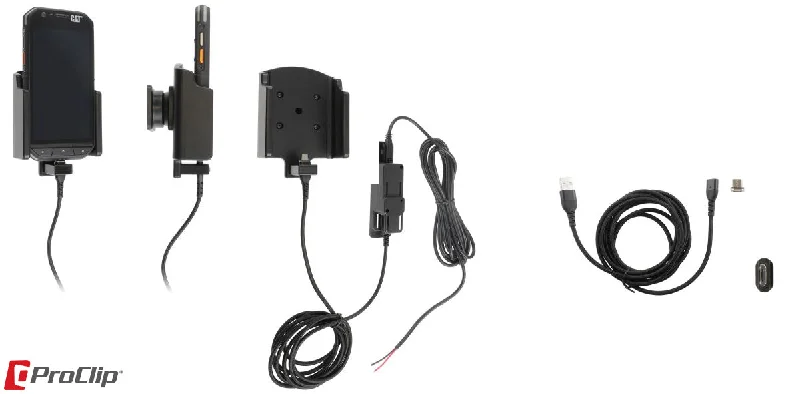 Vehicle Cradle - Tilt Swivel, Two Magnetic USB Cables and Hard-Wired Power Supply