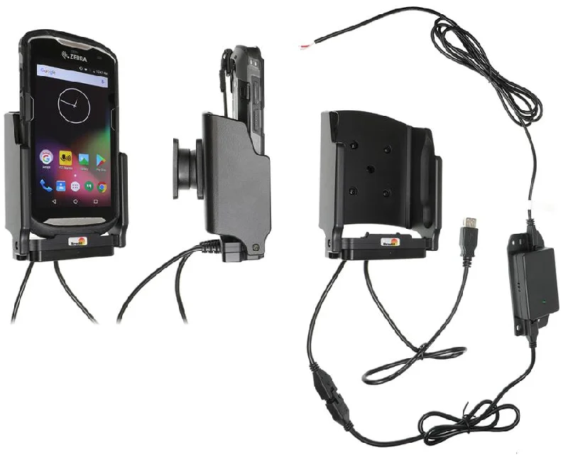 Charging Cradle with USB Host and Hard-Wire Power Supply for Zebra TC51/TC52/TC56/TC57 with Rugged Boot