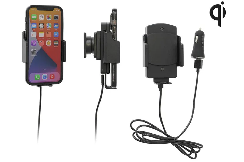 Heavy-Duty Adjustable Qi Wireless Charging Cradle with Cig-Plug Adapter