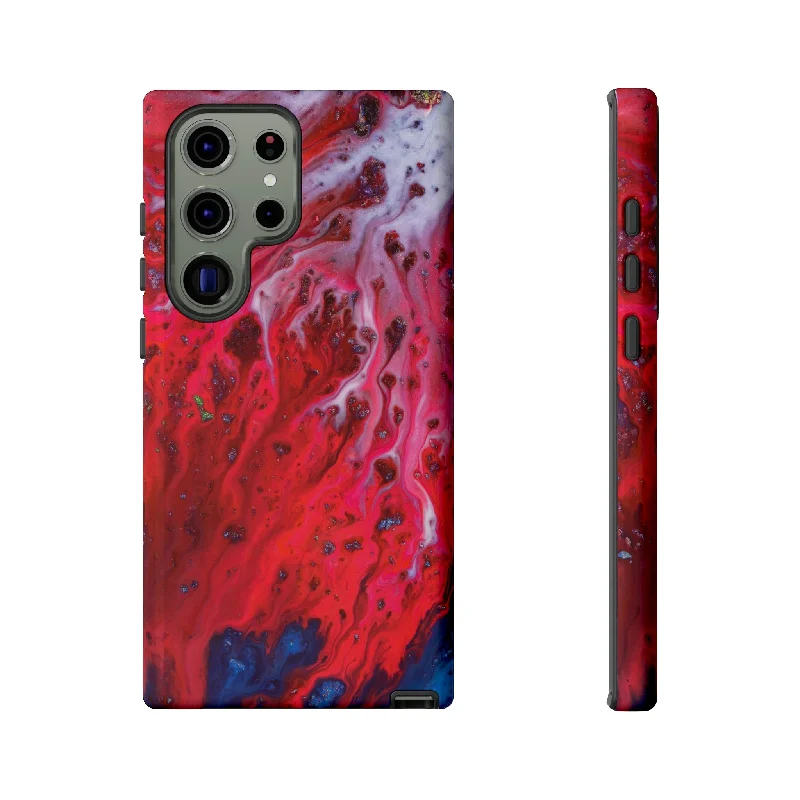 Bright Red Ink Art Android Case - Protective Phone Case