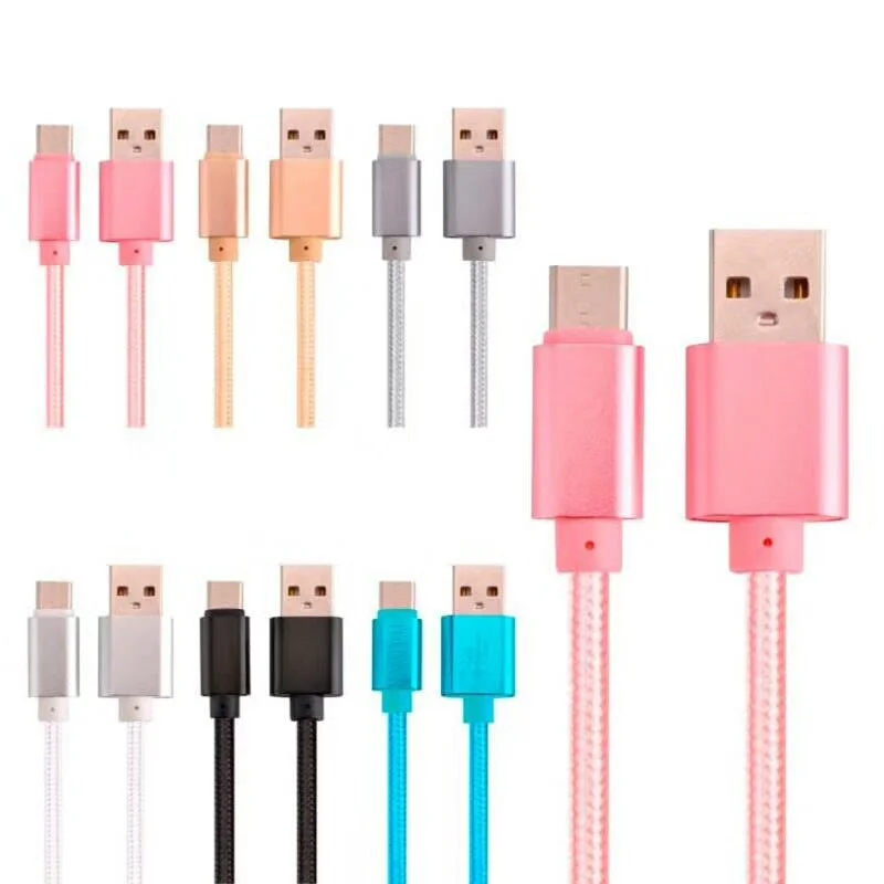 3Foot 2A Fast charging USB Data Cable Charger for iPhone IOS Android V8 Type C devices