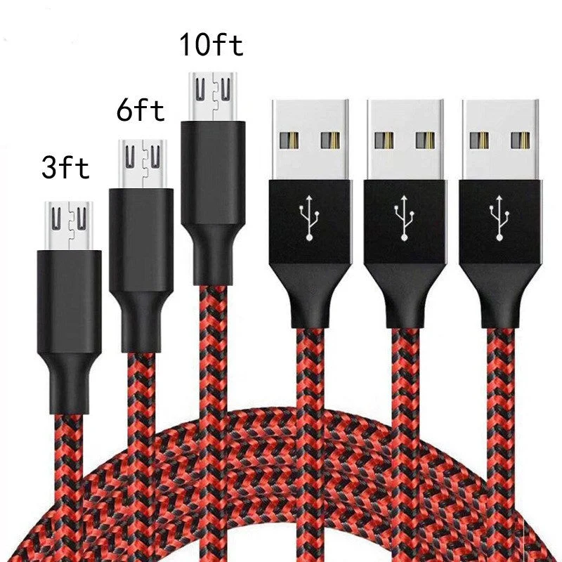 New 2.4 A⚡️Fast Charging 3ft 6ft 10ft Nylon Braided Cable