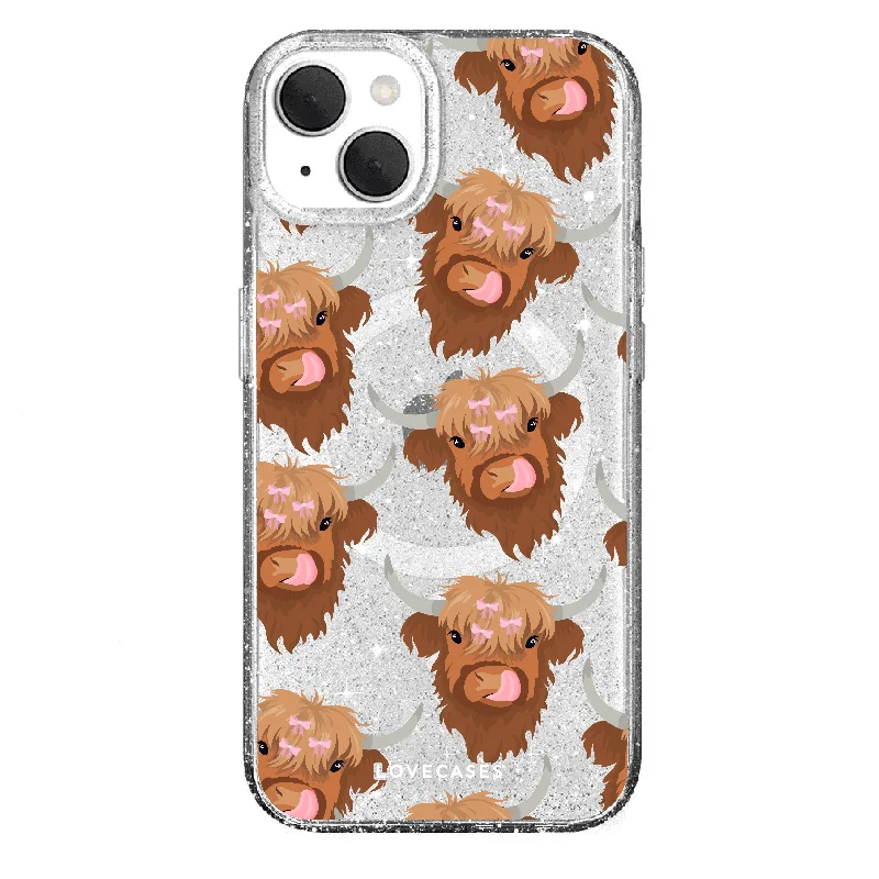 Connie the Highland Cow Glitter Tough Case