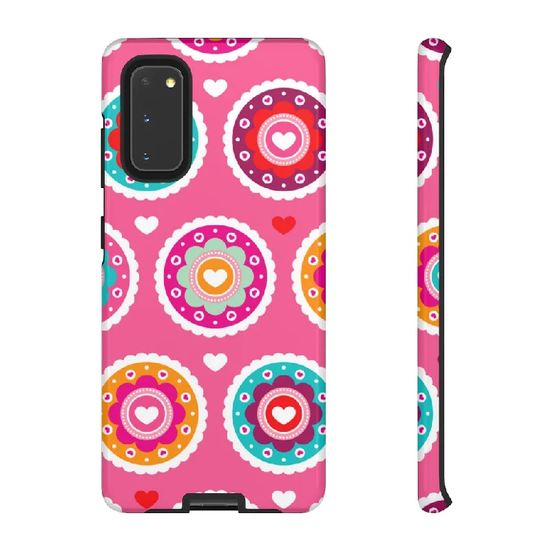 Retro Pink Red Flower Samsung Case (Protective)