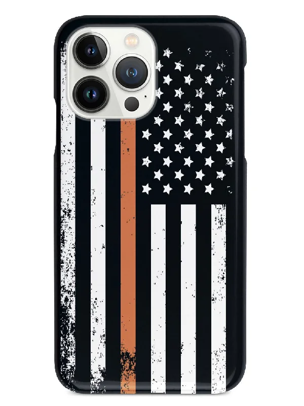 Downward American Flag - Thin Orange Line Case