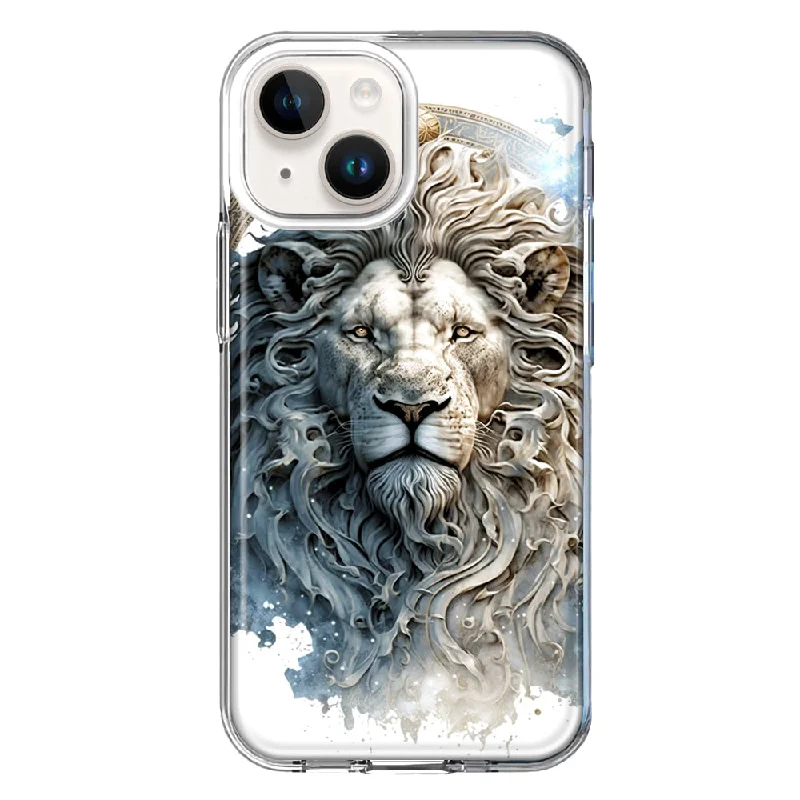 For Apple iPhone 15 Abstract Lion Sculpture Case Cover