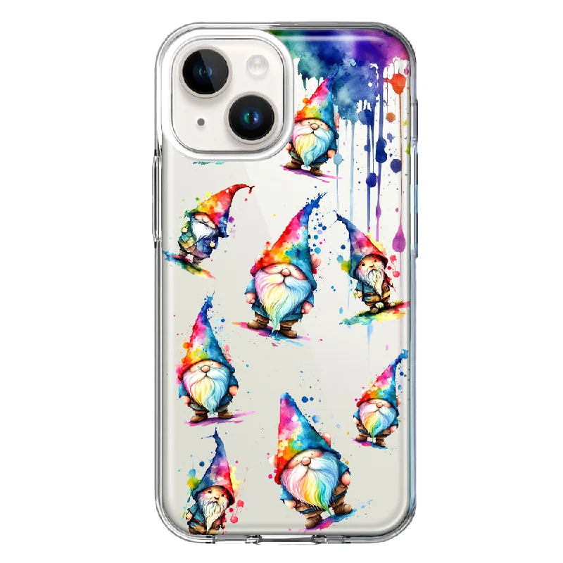 For Apple iPhone 15 Neon Water Painting Colorful Splash Gnomes Case Cover