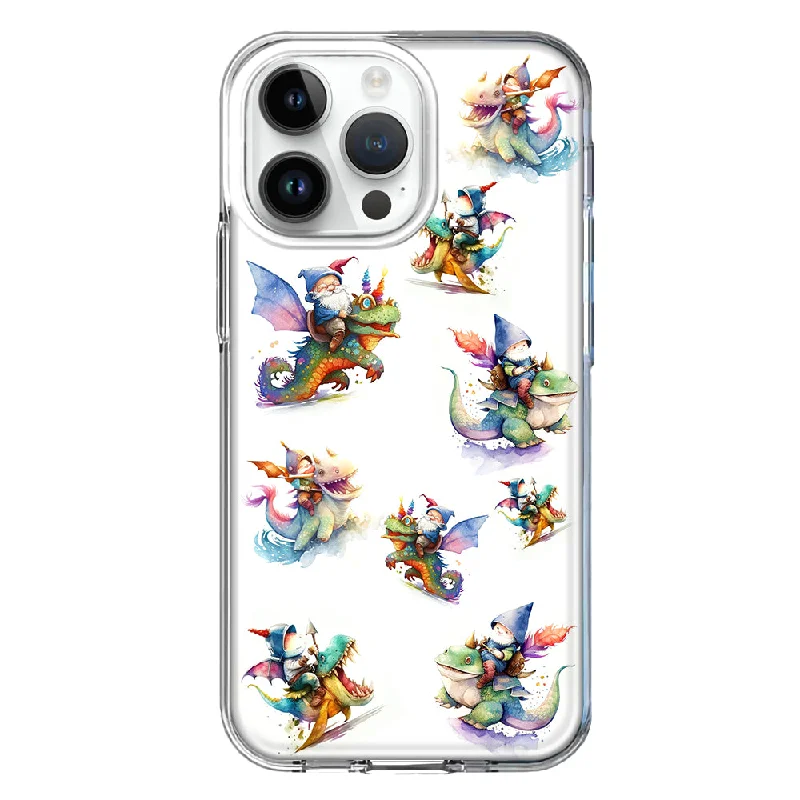 For Apple iPhone 15 Pro Max Cute Fairy Cartoon Gnomes Dragons Monsters Design Hybrid Protective Phone Case Cover