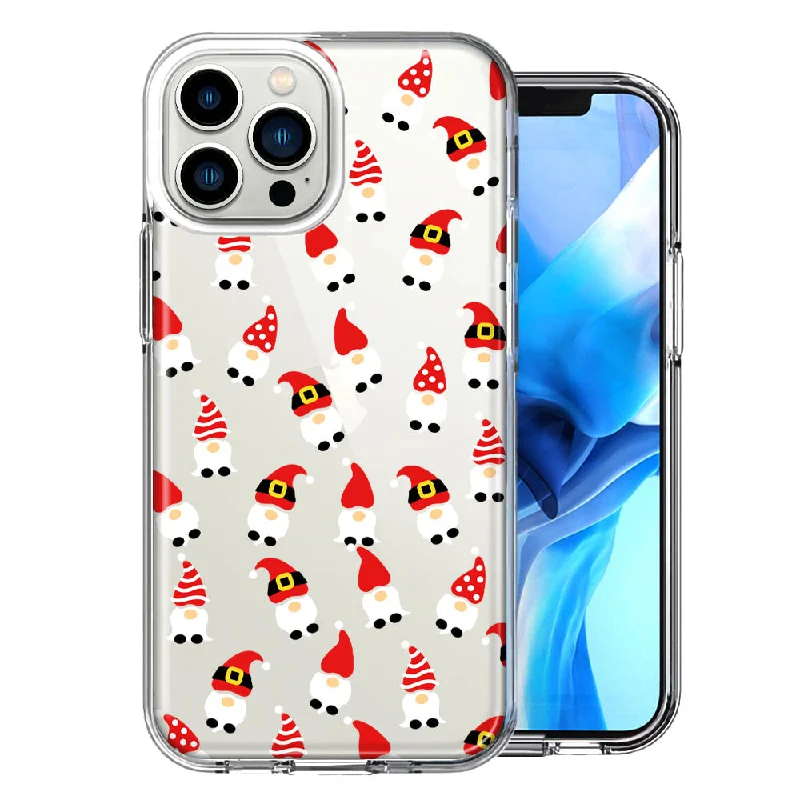 For Apple iPhone 15 Pro Max Cute Red Christmas Holiday Santa Gnomes Design Double Layer Phone Case Cover