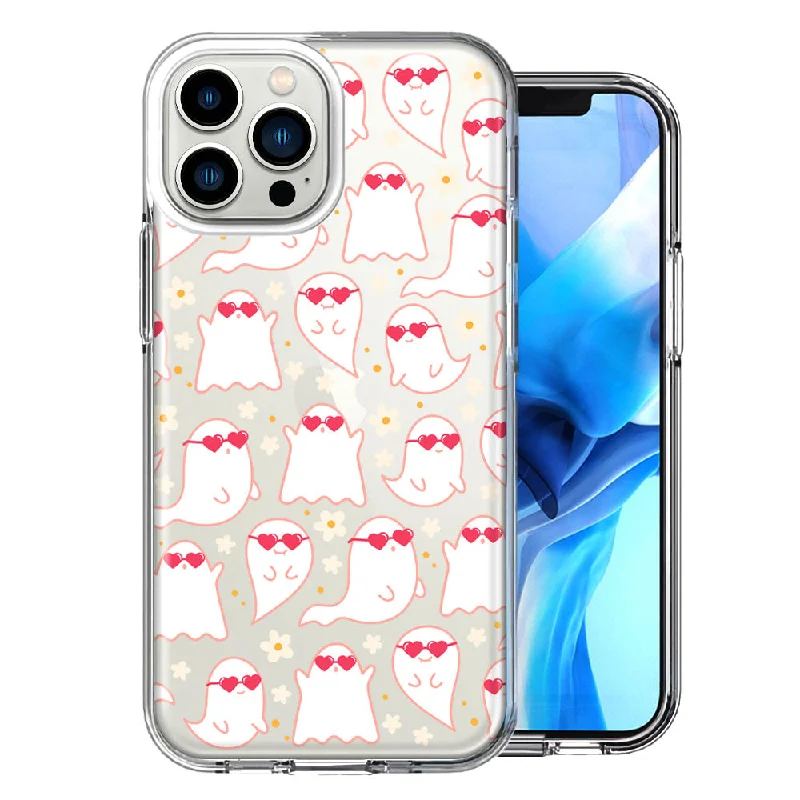 For Apple iPhone 15 Pro Max Floating Heart Glasses Love Ghosts Vaneltines Day Cutie Daisy Double Layer Phone Case Cover