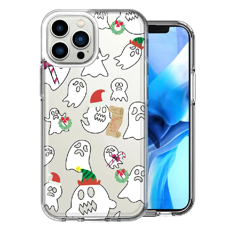 For Apple iPhone 15 Pro Max Halloween Christmas Ghost Design Double Layer Phone Case Cover