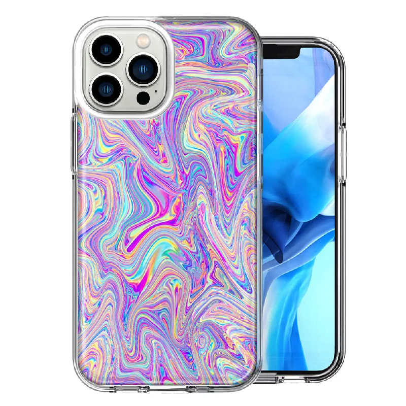 For Apple iPhone 15 Pro Max Paint Swirl Double Layer Phone Case Cover