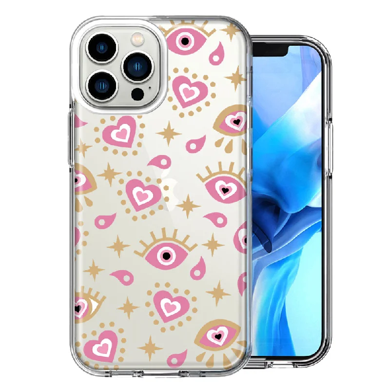 Apple iPhone 15 Pro Max Pink Evil Eye Love Law of Attraction Case