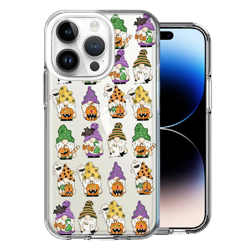 For Apple iPhone 15 Pro Max Spooky Halloween Gnomes Cute Characters Holiday Seasonal Pumpkins Candy Ghosts Double Layer Phone Case Cover