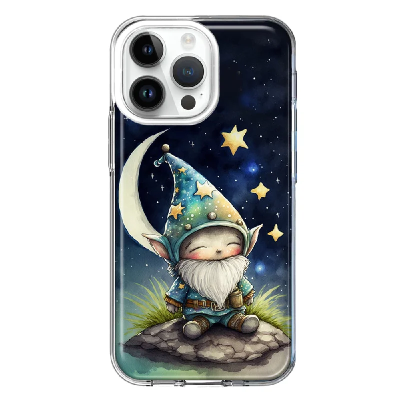 For Apple iPhone 15 Pro Max Stars Moon Starry Night Space Gnome Design Hybrid Protective Phone Case Cover