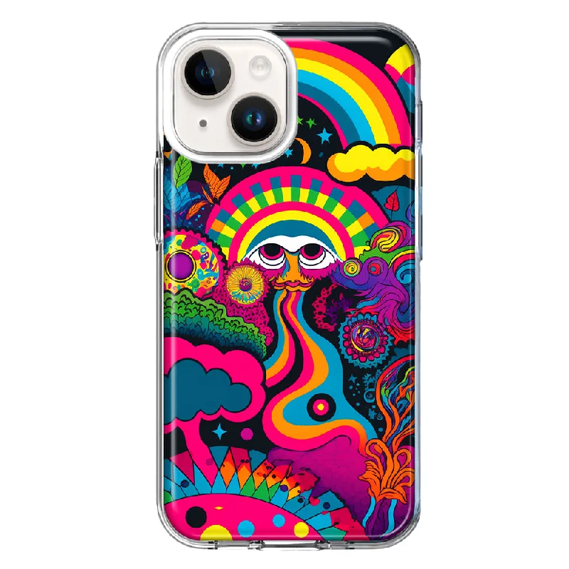 For Apple iPhone 15 Psychedelic Trippy Hippie Night Walk Case Cover