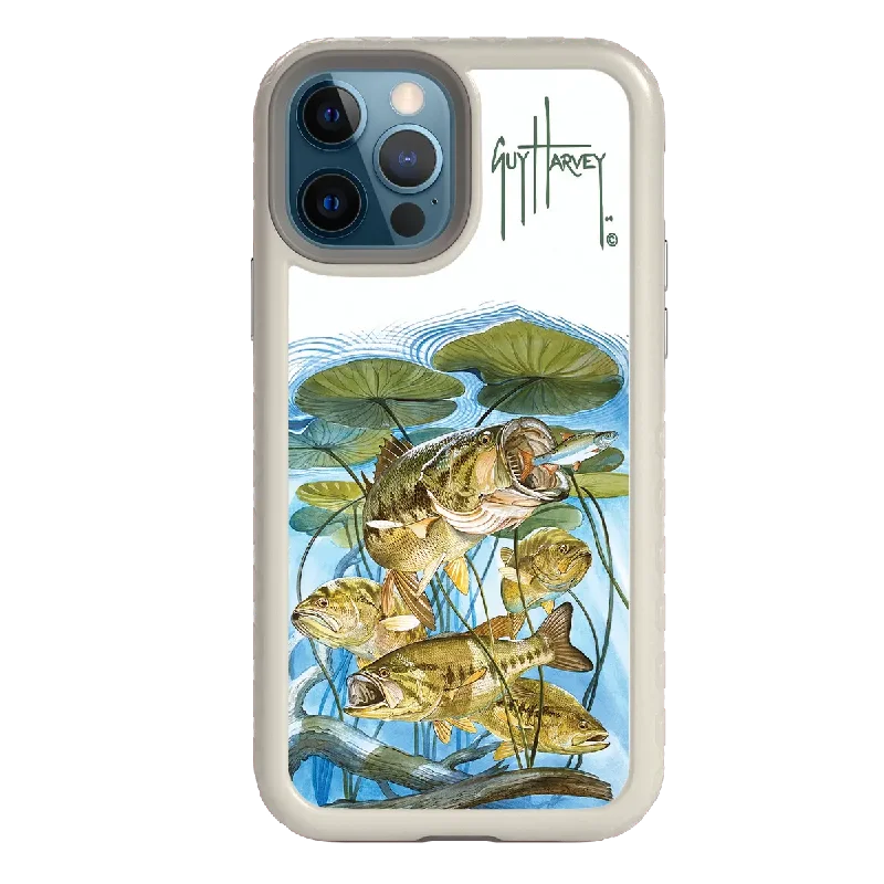 Guy Harvey Fortitude Series for Apple iPhone 12 / 12 Pro - Five Largemouth Under Lilypads