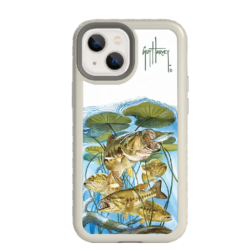 Guy Harvey Fortitude Series for Apple iPhone 13 Mini - Five Largemouth Under Lilypads