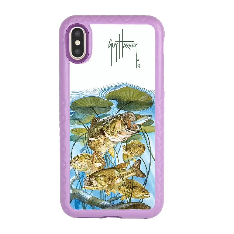 Guy Harvey Fortitude Series for Apple iPhone XS Max - Five Largemouth Under Lilypads