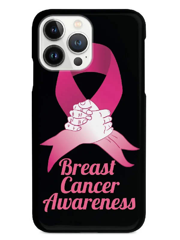 Pink Ribbon - Supporting Hand - Breast Cancer Awareness - Black Case