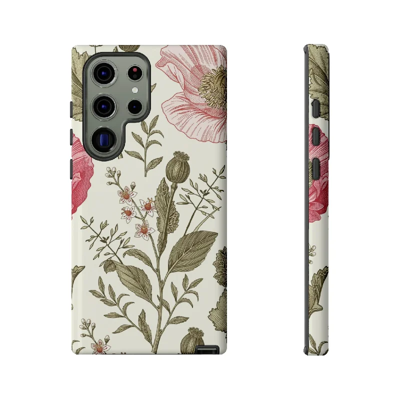 Poppy Purple Vintage Flower Samsung Case (Protective)