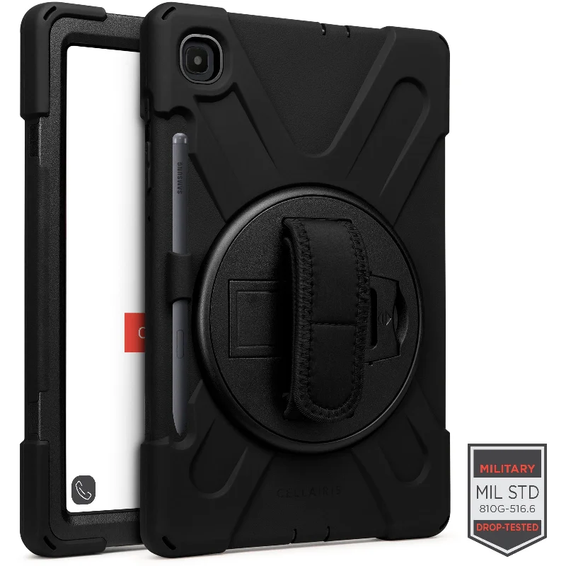 Rapture Rugged - Galaxy Tab S6 Lite 10.4" P610/ P613 w/ Kickstand & Hand Strap Black Tablet Cases