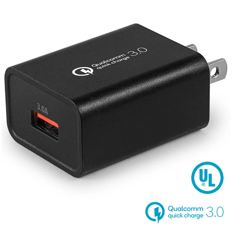 Wall Charger - Single USB-A 3A Black Wall Chargers