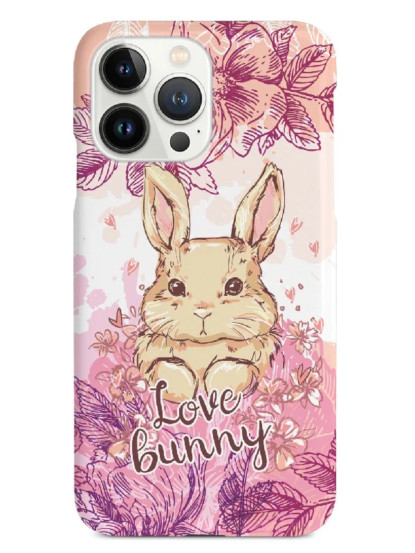 Adorable Floral Love Bunny - White Case