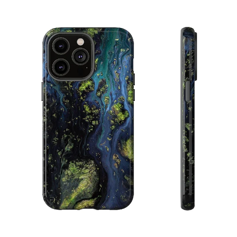 Blue Cosmos Ink Art - Protective Phone Case