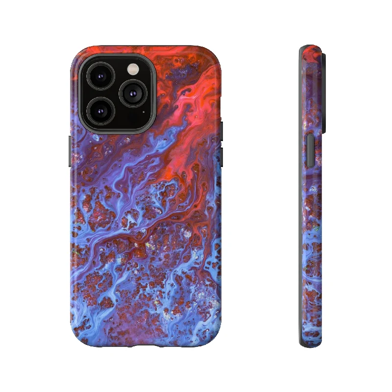 Blue Lava Ink Art - Protective Phone Case