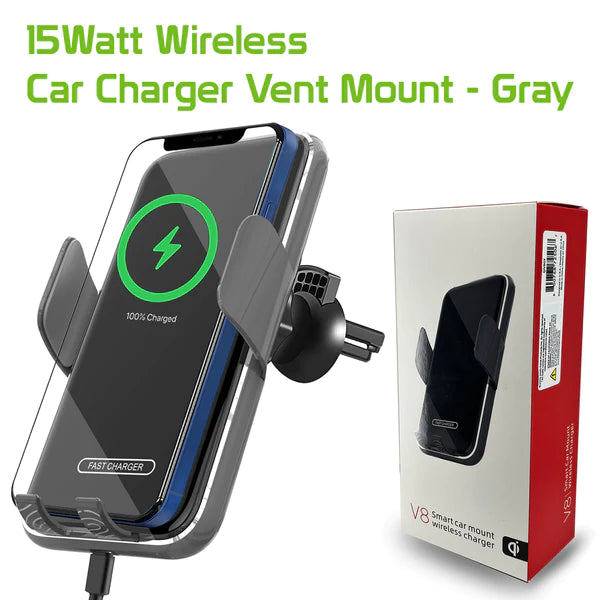 Wireless Charger #196 = 15Watt Wireless Charging Air Vent Mount Phone Holder Mount