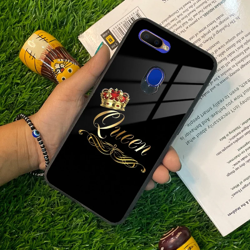 Cute Queen With Crown Glass Case For Oppo