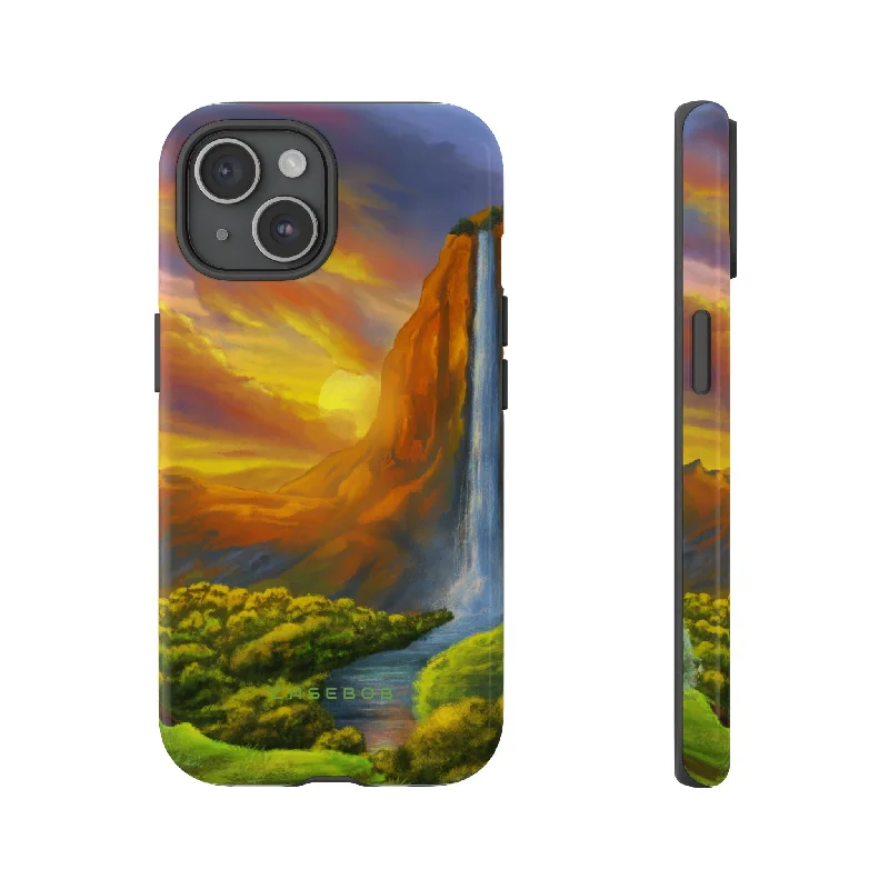 Fantasy Landscape with Waterfall - Protective Phone Case