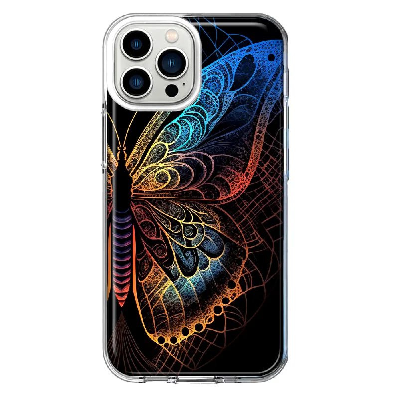 For Apple iPhone 11 Pro Mandala Geometry Abstract Butterfly Pattern Design Hybrid Protective Phone Case Cover