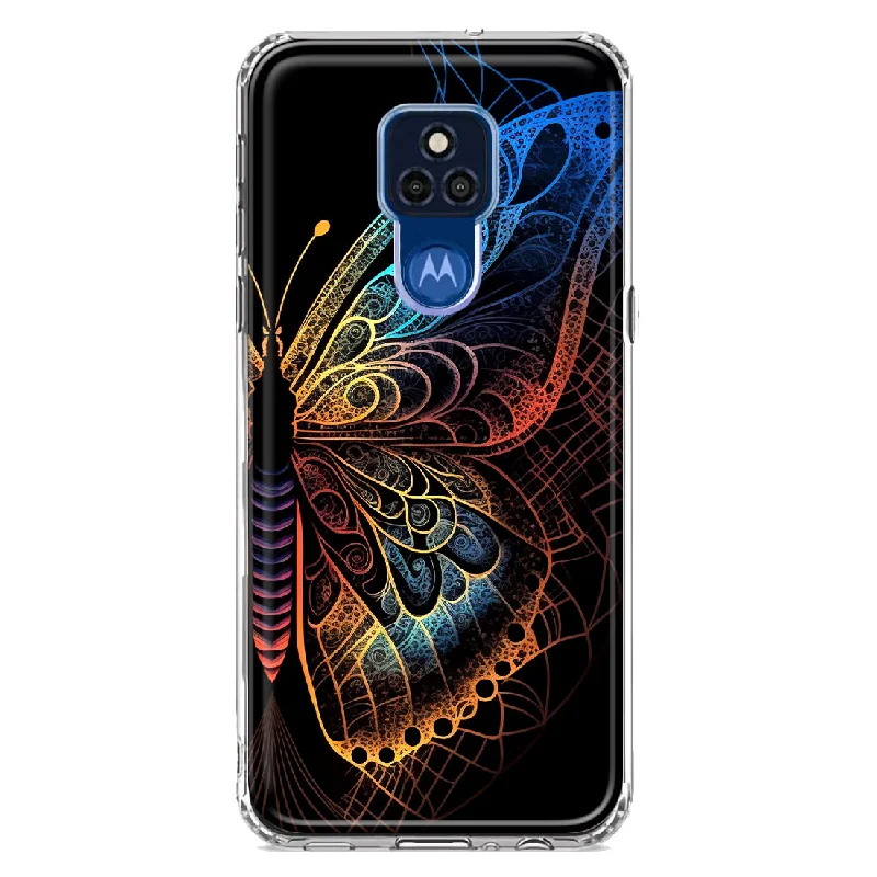 For Motorola Moto G Play 2021 Mandala Geometry Abstract Butterfly Pattern Design Hybrid Protective Phone Case Cover