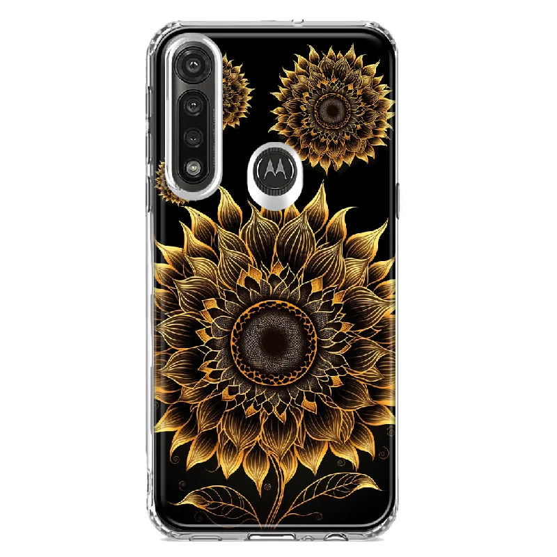 For Motorola Moto G Power Mandala Geometry Abstract Sunflowers Pattern Design Hybrid Protective Phone Case Cover