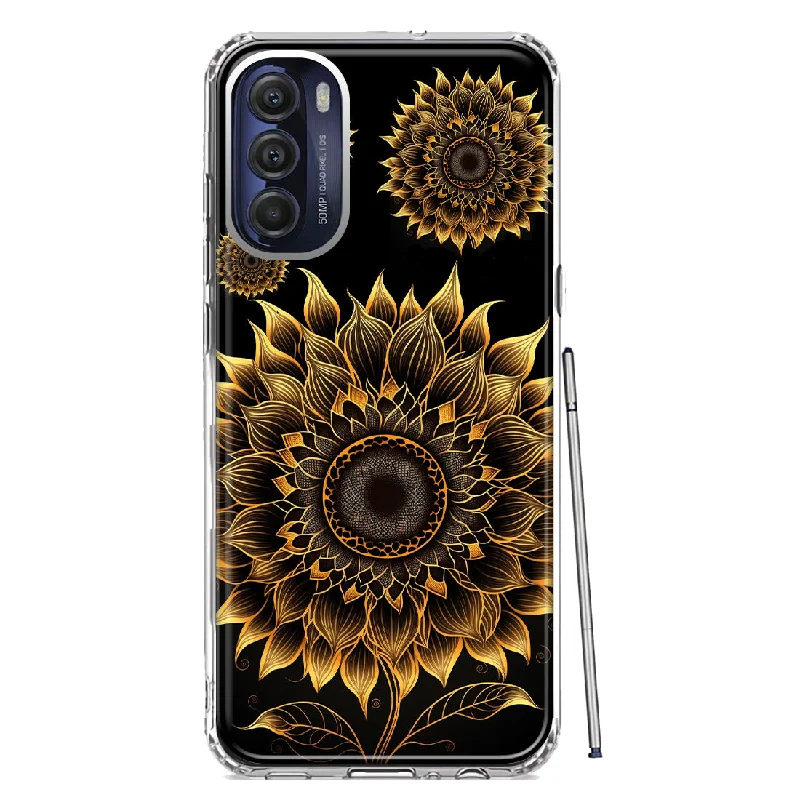 For Motorola Moto G Stylus 5G 2022 Mandala Geometry Abstract Sunflowers Pattern Design Hybrid Protective Phone Case Cover