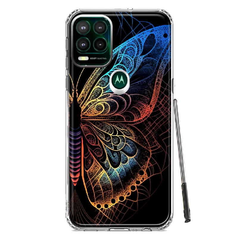 For Motorola Moto G Stylus 5G Mandala Geometry Abstract Butterfly Pattern Design Hybrid Protective Phone Case Cover