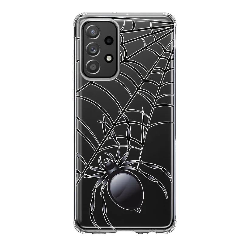 For Samsung Galaxy A33 Creepy Black Spider Web Halloween Horror Spooky Design Hybrid Protective Phone Case Cover