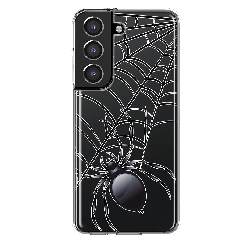 For Samsung Galaxy S21 Plus Creepy Black Spider Web Halloween Horror Spooky Design Hybrid Protective Phone Case Cover