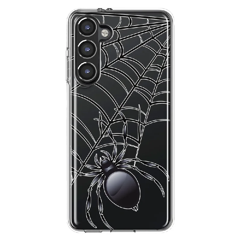 For Samsung Galaxy S23 Plus Creepy Black Spider Web Halloween Horror Spooky Design Hybrid Protective Phone Case Cover