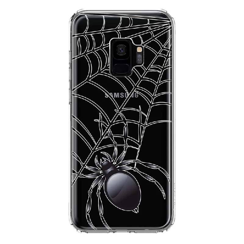 For Samsung Galaxy S9 Creepy Black Spider Web Halloween Horror Spooky Design Hybrid Protective Phone Case Cover