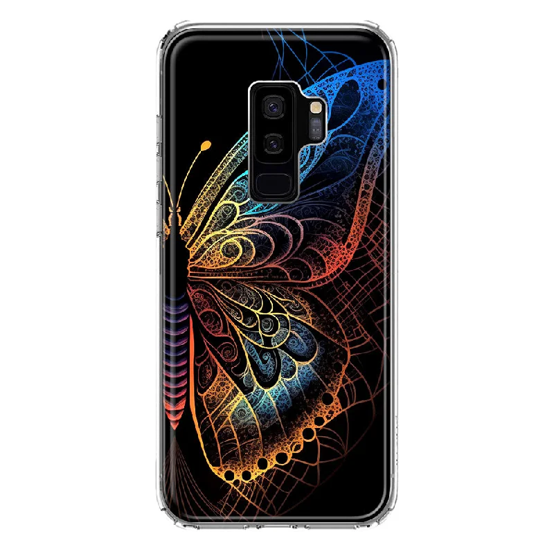 For Samsung Galaxy S9 Plus Mandala Geometry Abstract Butterfly Pattern Design Hybrid Protective Phone Case Cover