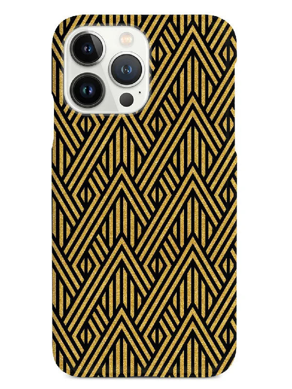 Geometric Gold Stripes - Black Case