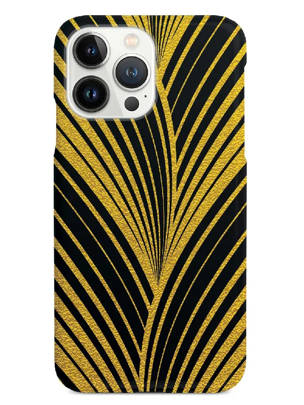 Gold Abstract Wavy Stripes - Black Case