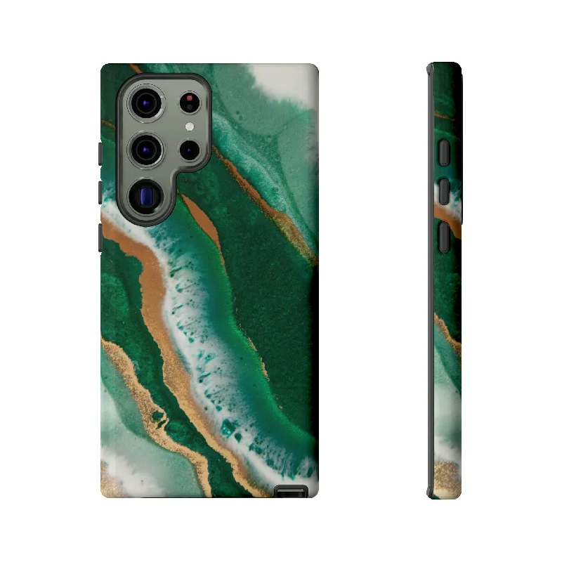 Green & Gold Epoxy Android Case - Protective Phone Case