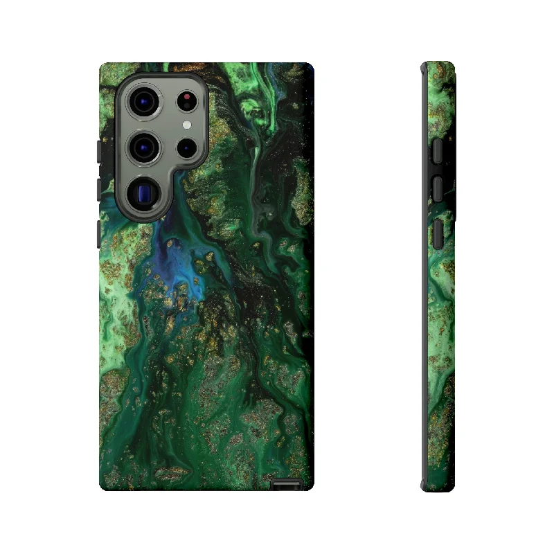 Green Liquid Marble Ink Art Android Case - Protective Phone Case