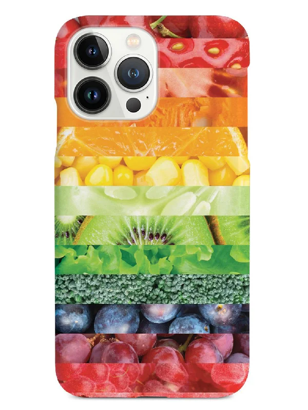 Healthy Food Multicolor Stripes - White Case