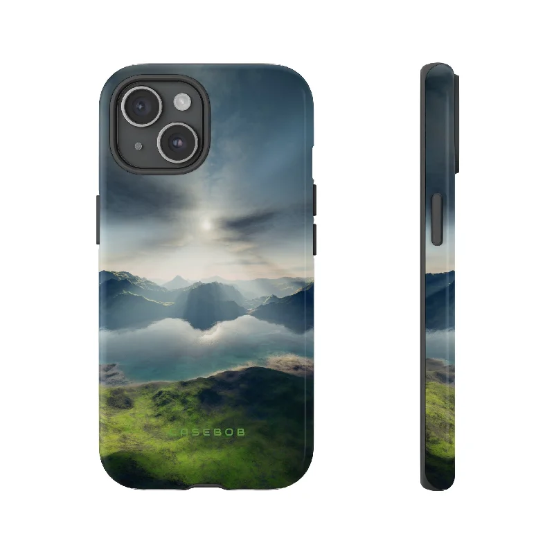 Landscape with Lake & Sun - Protective Phone Case