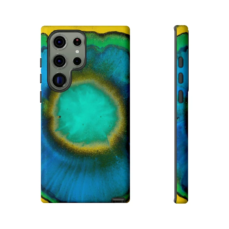 Neon Blue Ink Art Android Case - Protective Phone Case